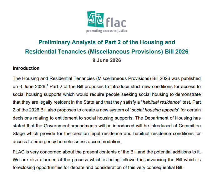 Preview of Preview of Preliminary Analysis of Part 2 of the Housing and Residential Tenancies (Miscellaneous Provisions) Bill 2026